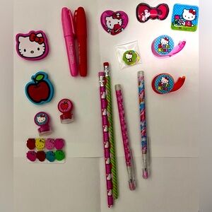 Hello Kitty Stationary - Pencils, erasers, clips, stamps and more